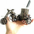Metal Office Desktop Accessories Set, Creative Motorcycle Pen Holder, Metal Brush Stand Holder for Makeup Desk