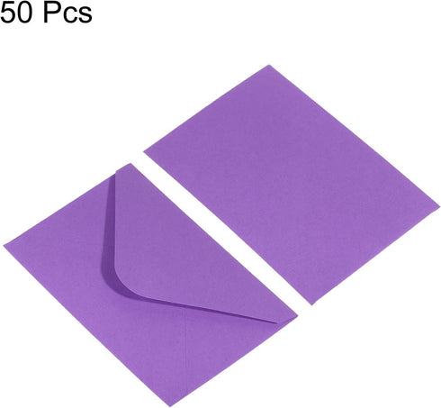 PATIKIL 50 Pack Mini Envelopes for Gift Cards & Business Cards, Purple, Ideal for Weddings and Greetings
