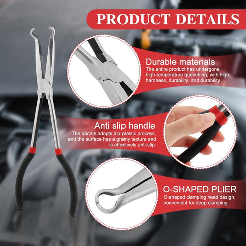Electrical Disconnect Plier, Professional Automotive Hose Repair Tool for Radiator Hose Clamp, Long Spark Plug Removal