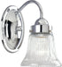 Progress Lighting 1-Light Clear Prismatic Glass Traditional Bath Vanity Light, Fluted Glass