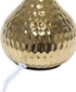 Simple Designs LT2073-GDW Mini Hammered Texture Gold Drip Table Lamp with White Shade
