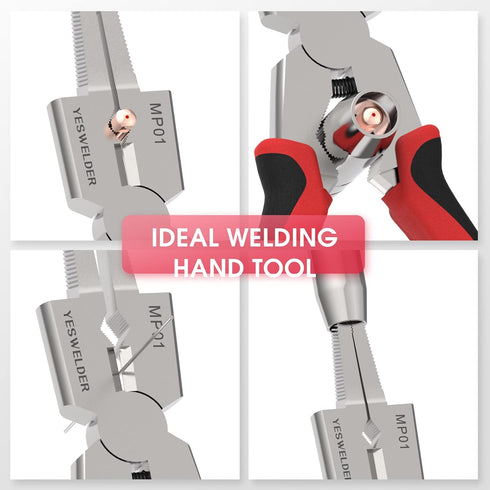 YESWELDER 8-Inch MIG Welding Pliers with Retention Chain, Anti-Rust for Professional Welding