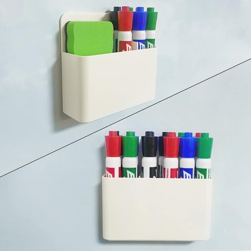 HappyHapi 5 Pack Dry Erase Marker Holder, Magnetic Whiteboard Marker Holder with Powerful Magnets for Office and Home