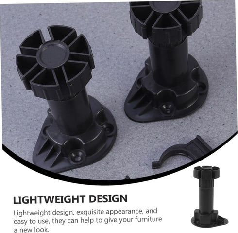 4pcs Adjustable Furniture Support Legs Black Plastic Sofa Cabinet Feet Height Extendable Sofa Legs for Table Tv Stand