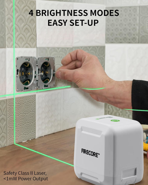 Firecore Laser Level with Tripod, Self Leveling Laser Level Green Cross Line Laser Leveler Tool for Picture Hanging