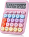 Mechanical Pushbutton Calculator, 12 Digit Large LCD Display, Big Buttons Easy to Press, Colorful Candy Calculator,
