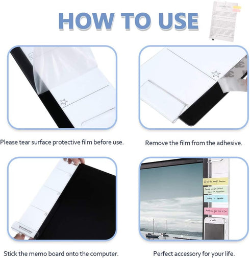 Barelove Computer Monitor Memo Board, Set of 3 Transparent Acrylic Screen Message Pad and Phone Holders