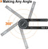 Mecurate 7.3-Inch Aluminum Miter Saw Protractor, Precision Laser Engraved Angle Finder with 360 Degree Rotation