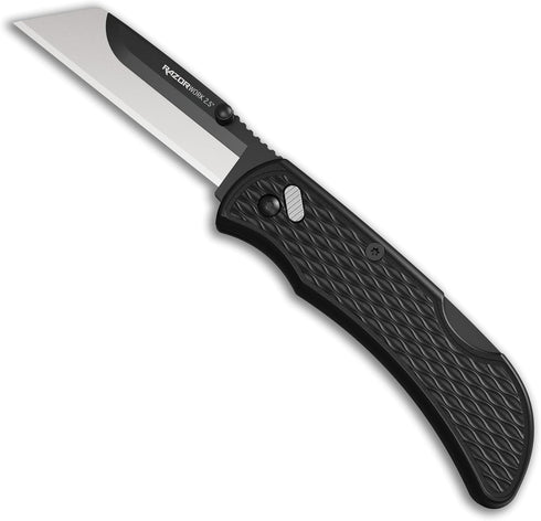 OUTDOOR EDGE 2.5" RAZOR-WORK Folding Utility Knife, RazorSafe Replaceable Blade, Black, 2 Blades