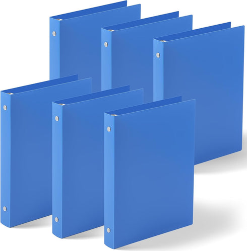 Henoyso 6 Pcs Mini 1 Inch 3 Ring Binder, Fits 5.5" x 8.5" Paper, Plastic Mini Binders for School, Office, Recipe, Photo