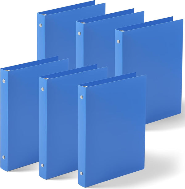 Henoyso 6 Pcs Mini 1 Inch 3 Ring Binder, Fits 5.5" x 8.5" Paper, Plastic Mini Binders for School, Office, Recipe, Photo