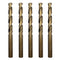 5Pcs M35 Cobalt Drill Bits 10mm HSS Twist Jobber with Straight Round Shank for Drilling Hard Metal, Stainless Steel,