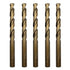 5Pcs M35 Cobalt Drill Bits 10mm HSS Twist Jobber with Straight Round Shank for Drilling Hard Metal, Stainless Steel,