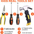 QeeHeng Set 25Pcs Hammer,Kids Set Kids Real Tool for Young Builders,Children Size Real Hand Tools Educational Tool Belt