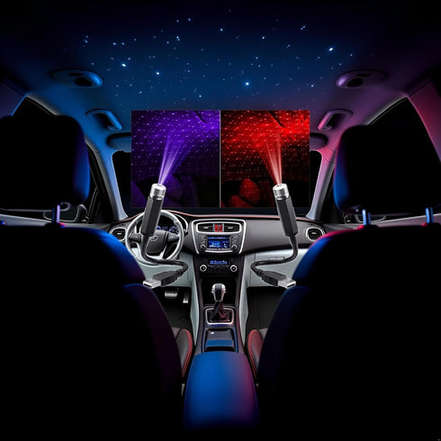 JIANSHUILIAN 2Pcs Car Roof Star Night Lights Mini Led Projection Lamp, Mini Led Projection Lamp Star Night Wedding Car