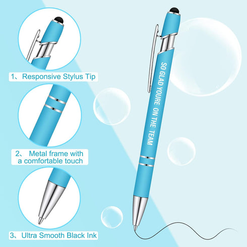 Employee Appreciation Metal Inspirational Pens, Black Ink Greeting Quote Ballpoint Pen for Events and Parties (40)
