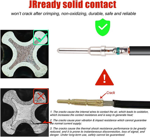JRready ST6260 DTM Series Connector Kit, 40 PCS Male & 40 PCS Female Closed Barrel Terminals for Deutsch 22-20 AWG