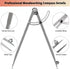 Pencil Compass 12 Inch - Precision Woodworking Compass with Wing Divider and Pencil Holder for Geometry Drafting