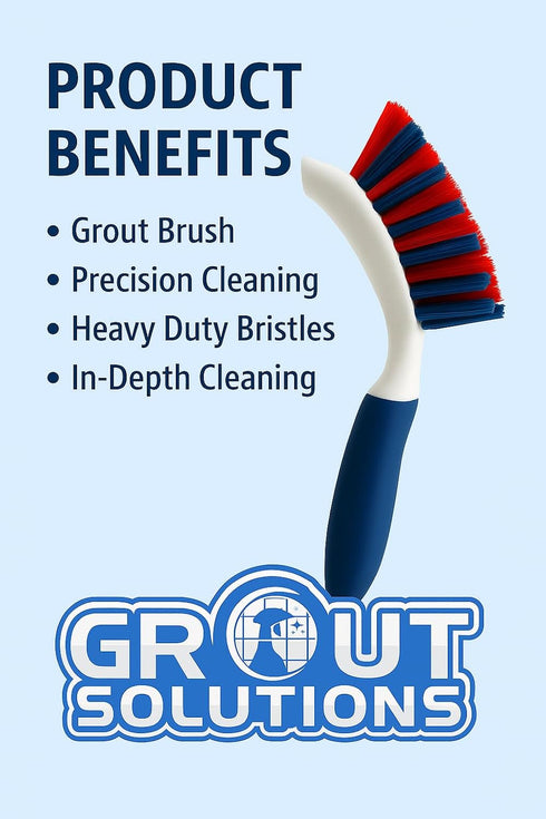 Grout Solutions Grout Brush with Stiff Bristles Heavy-Duty Scrub Brush for Tile, Bathroom, Shower, and Floor Cleaning