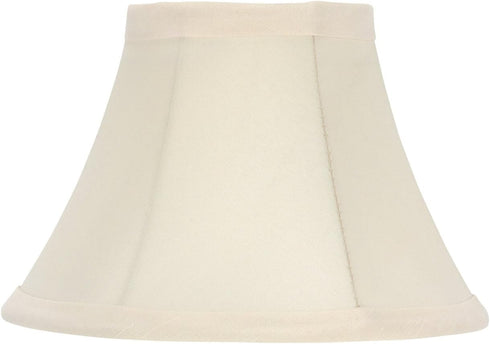 Upgradelights 6 Inch Clip On Chandelier Lamp Shade Replacement in Eggshell Silk