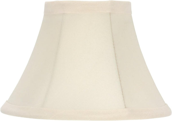 Upgradelights 6 Inch Clip On Chandelier Lamp Shade Replacement in Eggshell Silk
