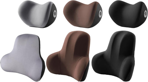 RALIYATX Lumbar Pillow Memory Foam Headrest Cervical Neck Backrest Cushion Back For Vehicles Truck Car