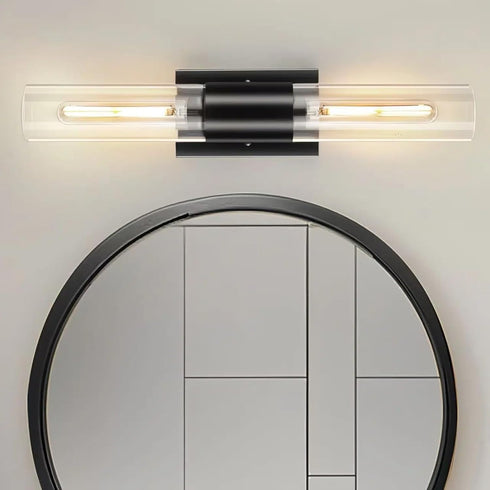 21" Matte Black Bathroom Light Fixtures Over Mirror,2-Light Bathroom Vanity Lights Above
