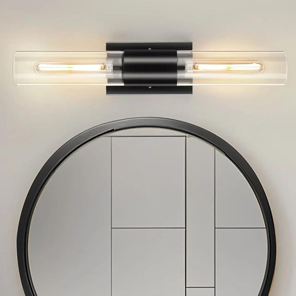 21" Matte Black Bathroom Light Fixtures Over Mirror,2-Light Bathroom Vanity Lights Above