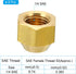 PATIKIL 1/4 SAE Thread Brass Flare Nut, 4 Pack 45 Degree Flared Tube Fitting Nut for Air Conditioner Water Gas Line