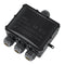 IP68 Waterproof Junction Box, 4-Way Outdoor Cable Connectors with 4 Cable M25 Gland for 4-14 mm Diameter Cable, Black