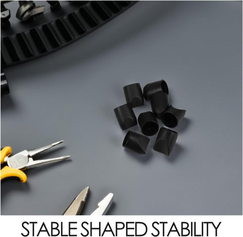 8-Pack Black Folding Chair Stabilizer Caps - Durable Plastic End Caps for Outdoor Stability