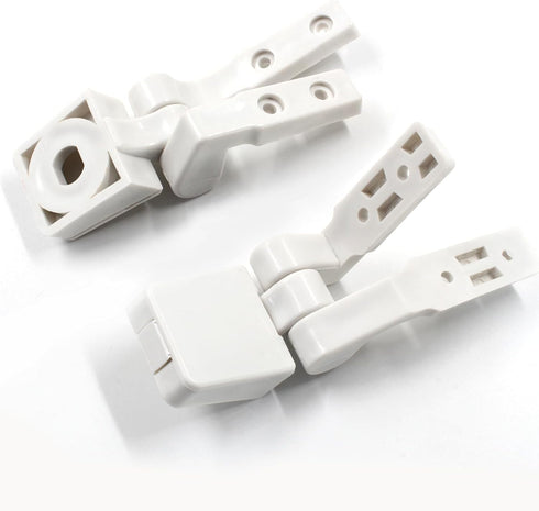 Luomorgo Set Replacement Toilet Seat Hinges - White Plastic with Bolts & Nuts
