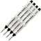 Schmidt 4 Pack 8126 Long Version Capless Rollerball Refill, Black Ink