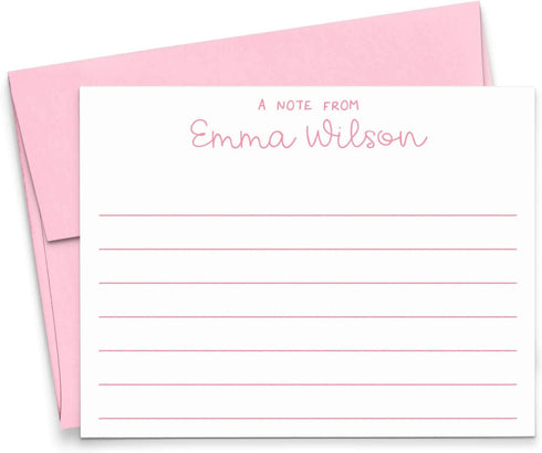 Personalized Lined Stationery for Girls, Personalized Stationary for Girls, Custom Kids Thank