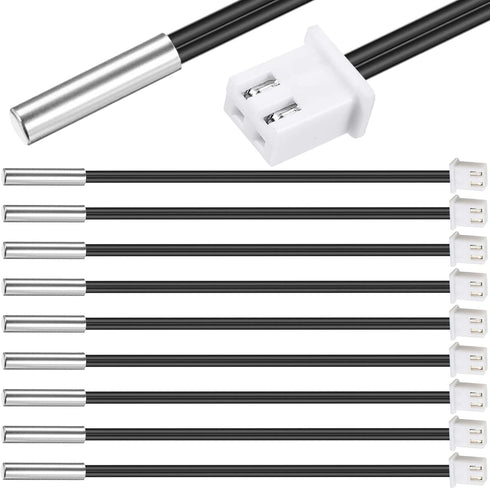 DKARDU 10 Pcs NTC Thermistor Temperature Sensor Probe 39.4Inch XH2.54-2P Plug 3950 B