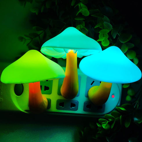 5Pack 7 AUSAYE Sensor LED Night Light Plug in Lamp Color Changing Mushroom Light Cute Night Lights for Adults Kids