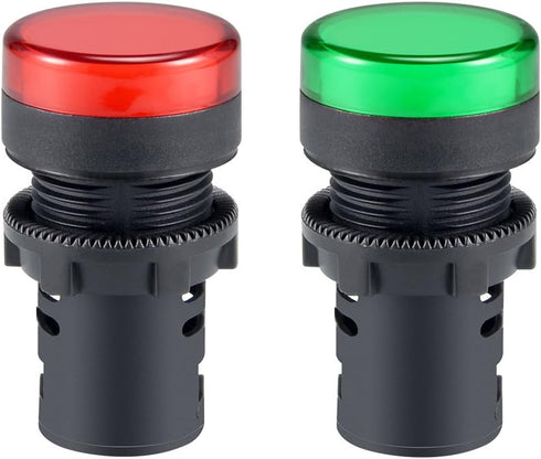 uxcell 2Pcs Red Green Indicator Light, AC/DC 110V, 22mm Panel Mount for Electrical Control Panel, DIY Projects