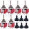 Twidec 6Pcs Mini Momentary Toggle Switch DPDT 3 Position 6 Pins (0N)-Off-(ON) Miniature Toggle Switch with Waterproof