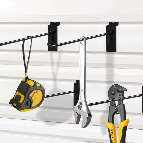12 Pc Slatwall Hooks, 6 Inch Metal Slatwall Accessories for Garage Storage and Retail Display