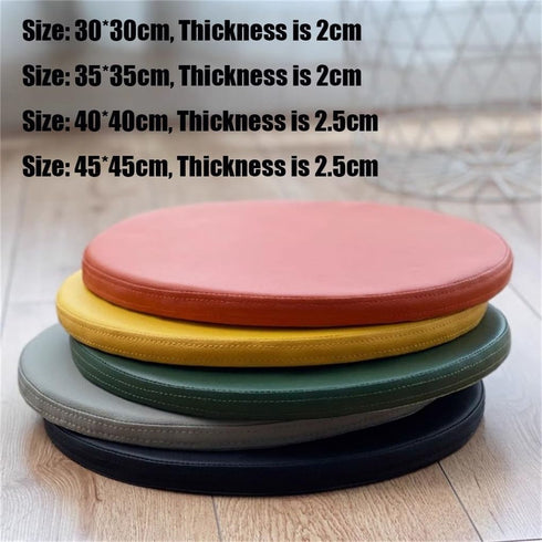 FANGMING Chair Cushions for Dining Chairs Leather Round Chair Pad Soft Memory Foam Indoor and Outdoor Non-Slip Round