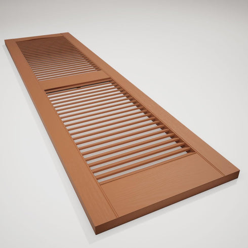 Builders Edge 14.5 36 471 in. W x in. H , Standard Cathedral Top Center Mullion, Open Louver Shutters, Includes
