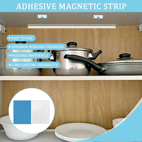 ZYMJBB Mount,10 Counter Under Cabinet Light Magnetic Replacement Metal Strips with Adhesive Backing Sticky Iron Strip