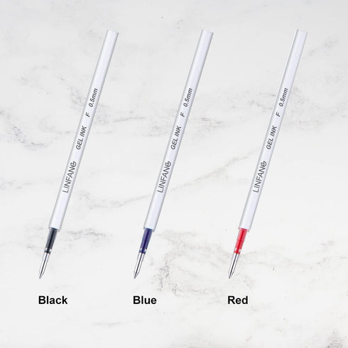 Red Gel Pen Refills - 6 Pack - 0.5mm Fine Point Quick Dry Ink for Journaling and School Supplies