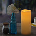 Outdoor Waterproof Candles Battery Operated 3'' x 7'' Flameless Pillar Candle with Timer Flickering Plastic Electric LED Lights for Wedding Party Halloween Thanksgiving Christmas Decoration by Qinc
