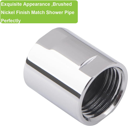Brass Pipe Fitting 1/2" G Female Threaded Converter Adapter, Chrome Shower Coupling for Home Plumbing (1 PACK)
