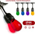 Meconard 15Pack S14 Colored LED String Light Bulbs, 1 Watt Plastic Shatterproof, E26 Medium Base, Multi-Color