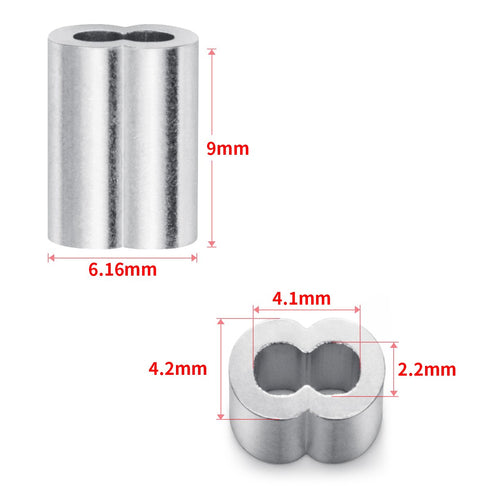 200PCS 1/16" Aluminum Crimping Loop Sleeve, Cable Ferrule Wire Rope Sleeves