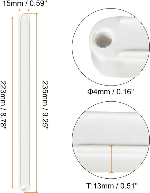 24Pcs 235mm uxcell Drawer Slides, - Plastic Drawer Rails, Side Mounted Grooved Guide Rails for Cabinet Drawers Bedside