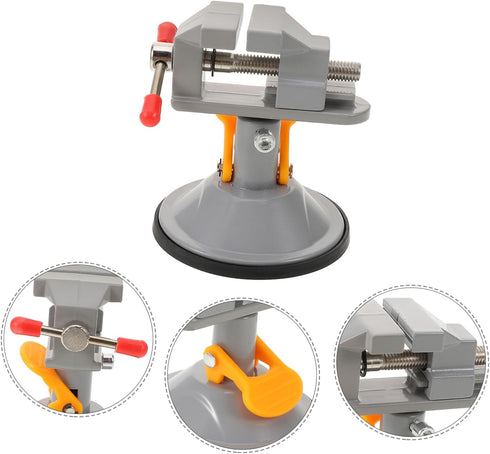 POPETPOP Professional Rotating Clamp Table Vise Durable Vise for Woodworking Metalworking and Repair Compact