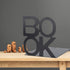 Akozon 1Pair 208mm (140mm Book Characters Metal Bookends for Desk Organizer - Sturdy Book Stand for School, Home